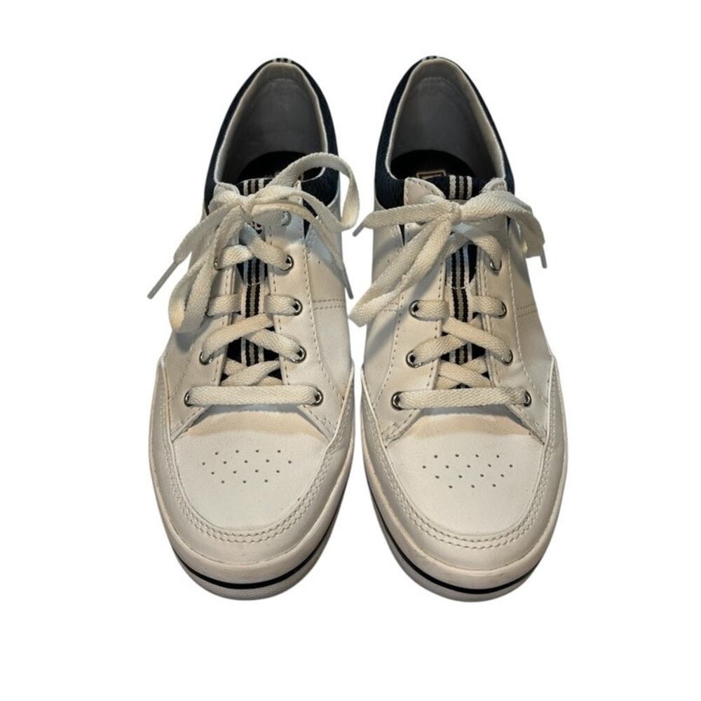 Keds, Rebel lace up leather sneaker, White w/Navy trim, women’s size 8 - Picture 12 of 13